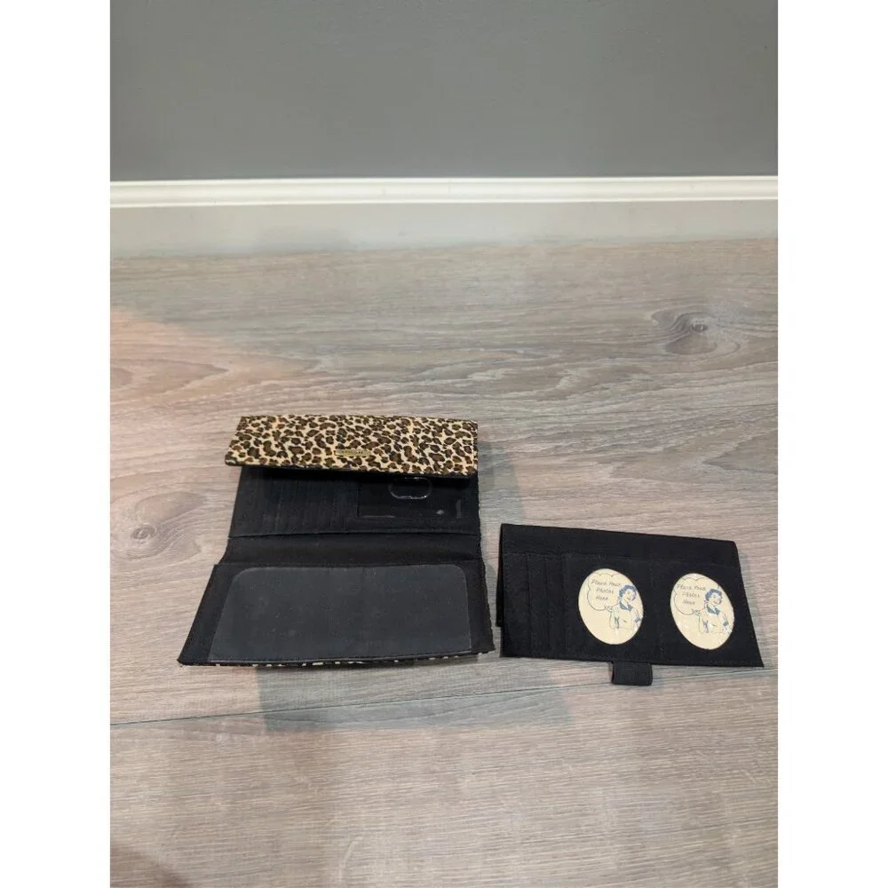 Fossil Leopard Cheetah Print Brown Nylon Wallet 4